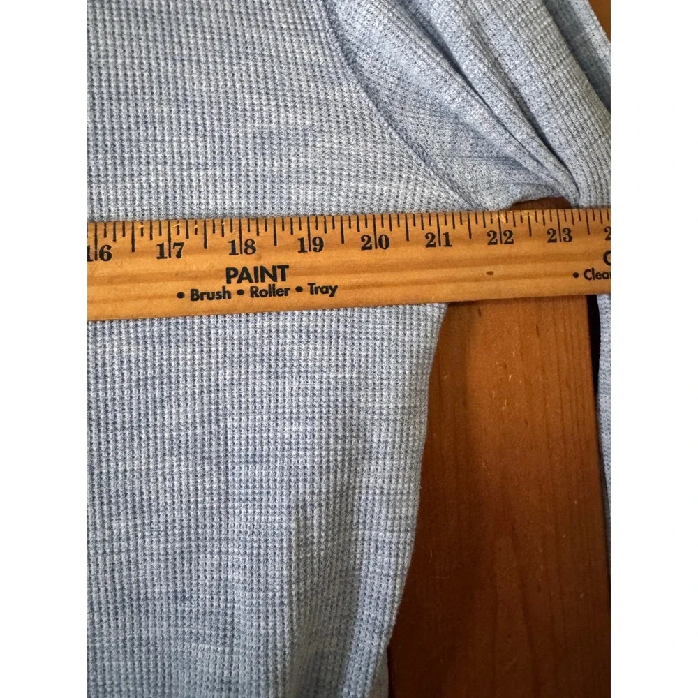 Vince Mens Light Blue Waffle Knit Long Sleeve Henley Shirt Size M Thermal Top